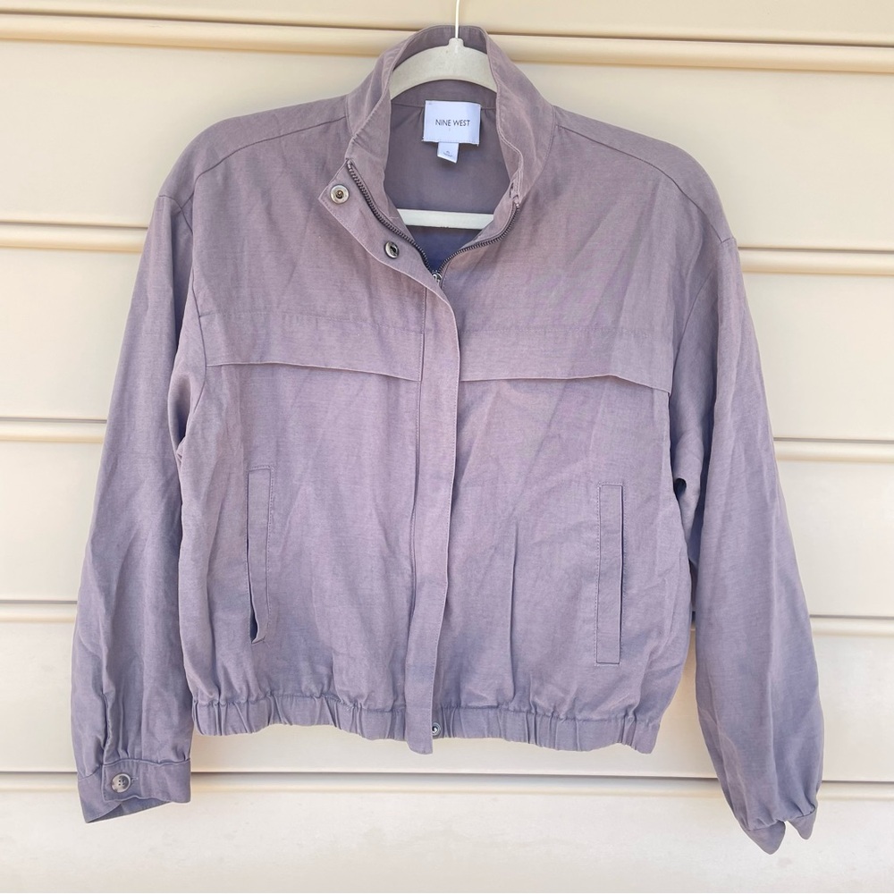 Nine West Women's Taupe Moto Everyday Lightweight Rayon Blend Jacket Small